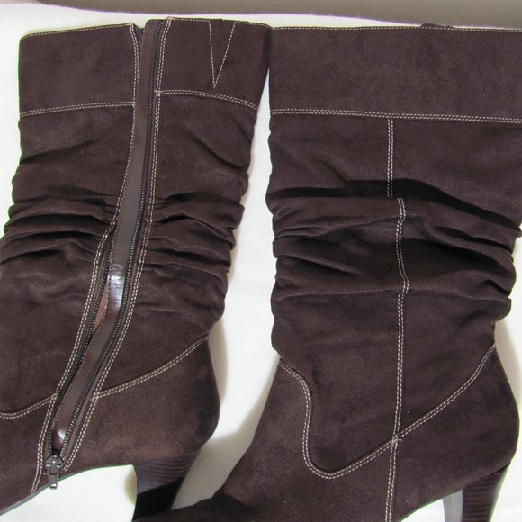 George Brown Faux Suede Slouch Boots - Picture 8 of 13